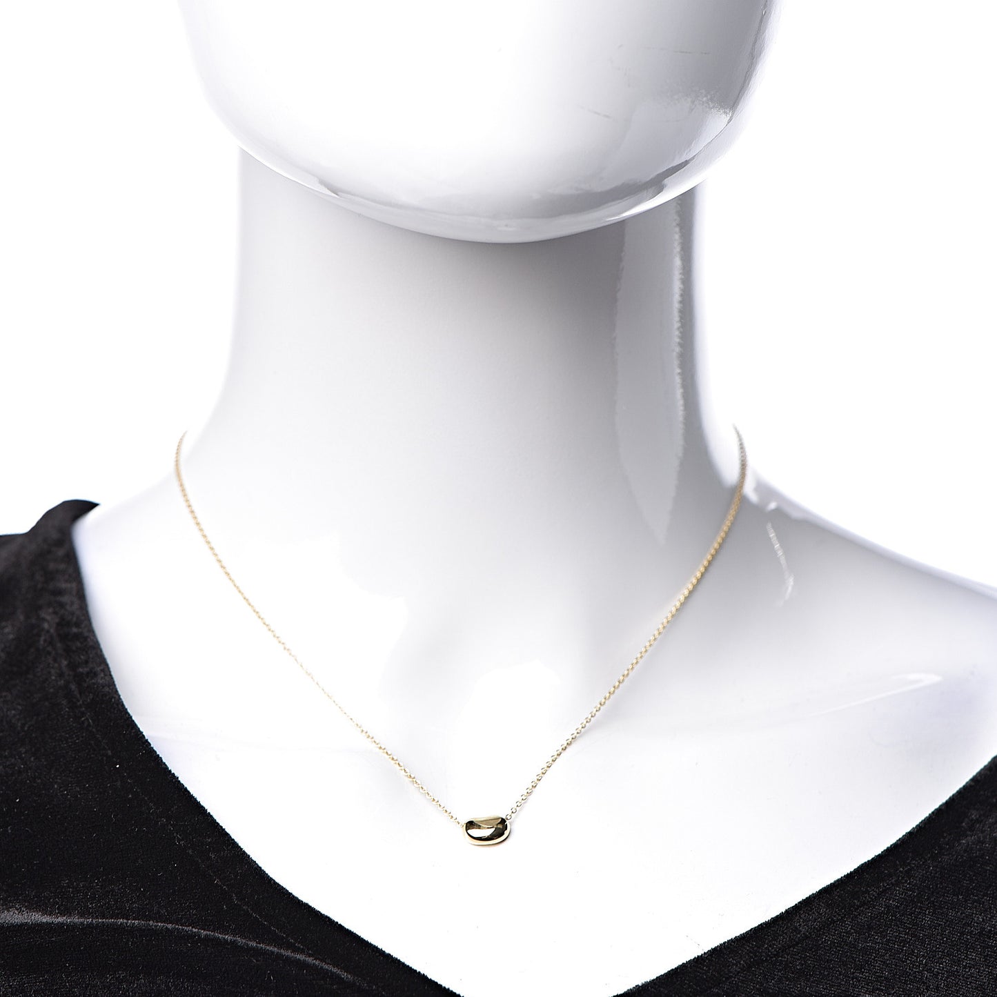 18K Yellow Gold 7mm Elsa Peretti Bean Pendant Necklace