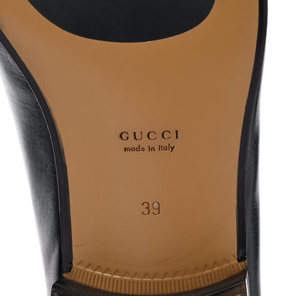 Gucci Goatskin Womens Horsebit Mid-Heel Loafers 39 Black 6 of 16