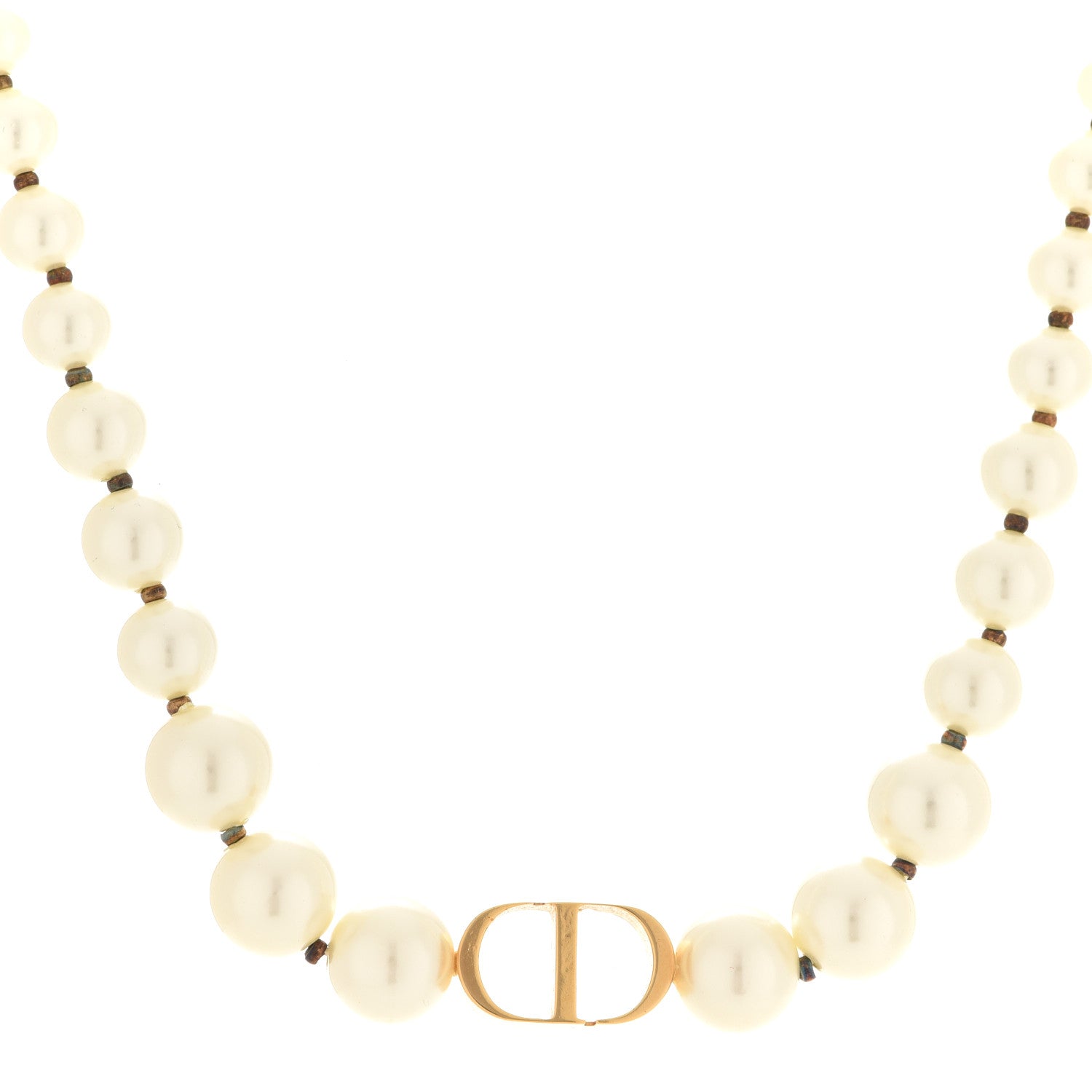 Christian Dior Pearl 30 Montaigne Choker Necklace Gold 1 of 7