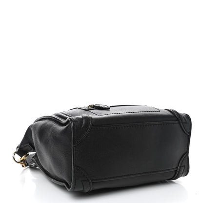 Celine Smooth Calfskin Nano Luggage Black 3 of 4