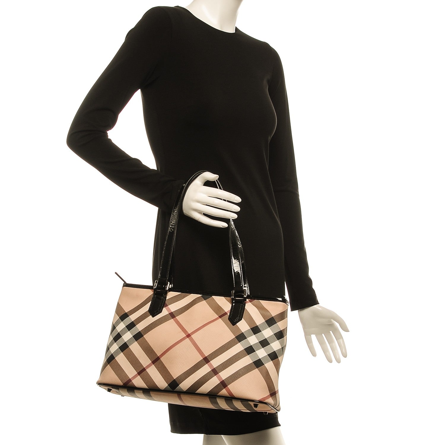 Burberry Nova Check Medium Tote Black 2 of 11