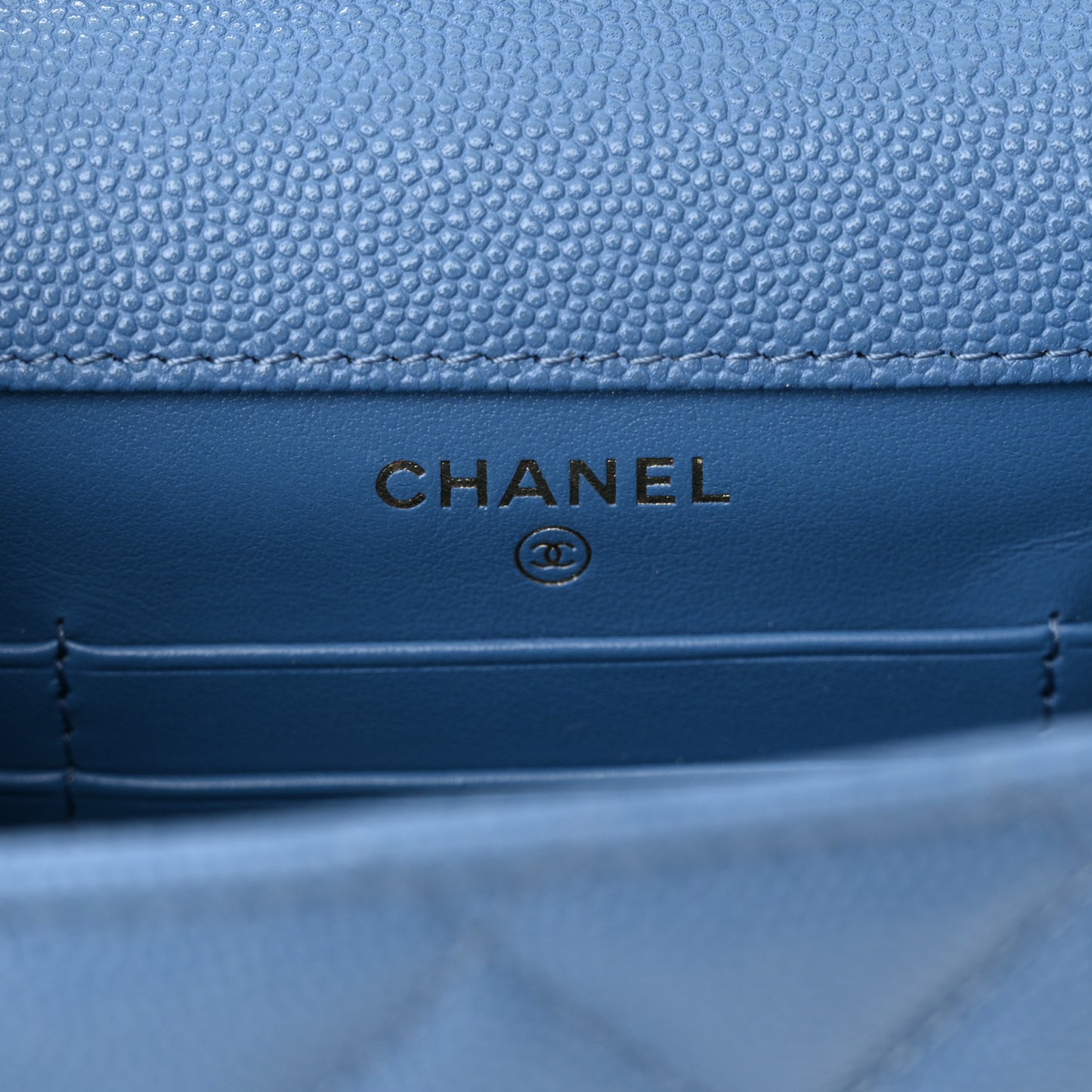 Caviar Quilted Classic Phone Holder Blue