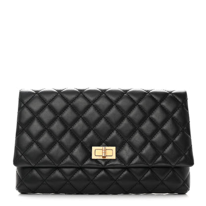 Chanel Aged Calfskin Quilted Reissue 2.55 Clutch Black 1 of 8