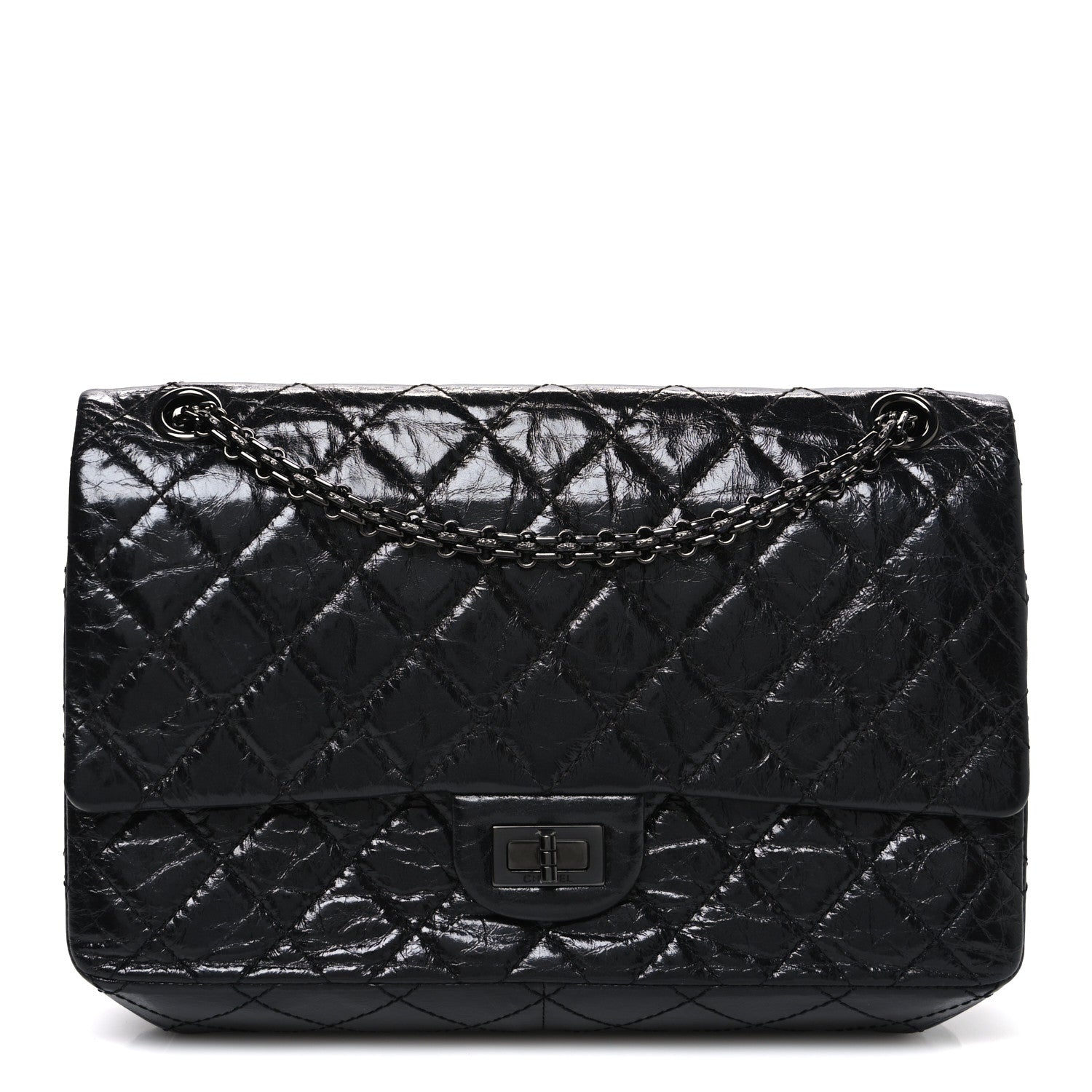 Chanel Metallic Aged Calfskin Quilted 2.55 Reissue 226 Flap So Black 1 of 9