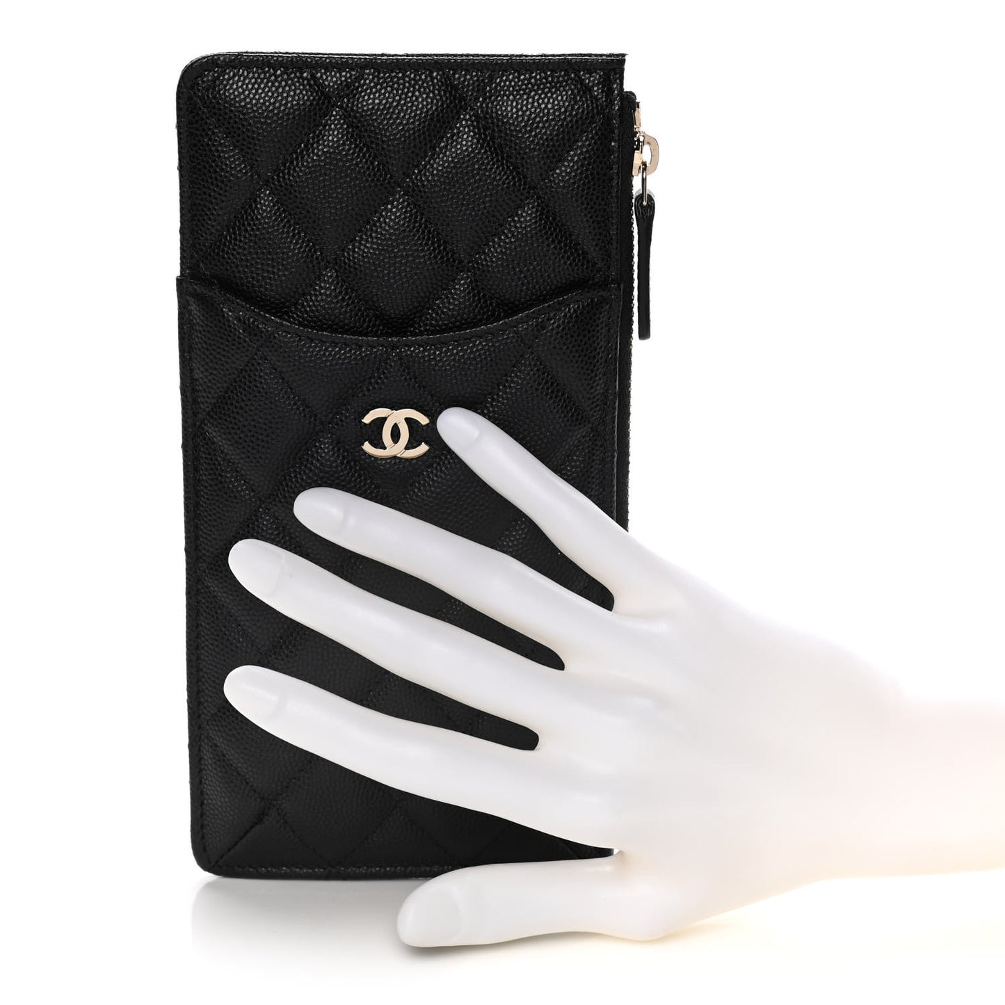 Caviar Quilted Classic iPhone Pouch Black