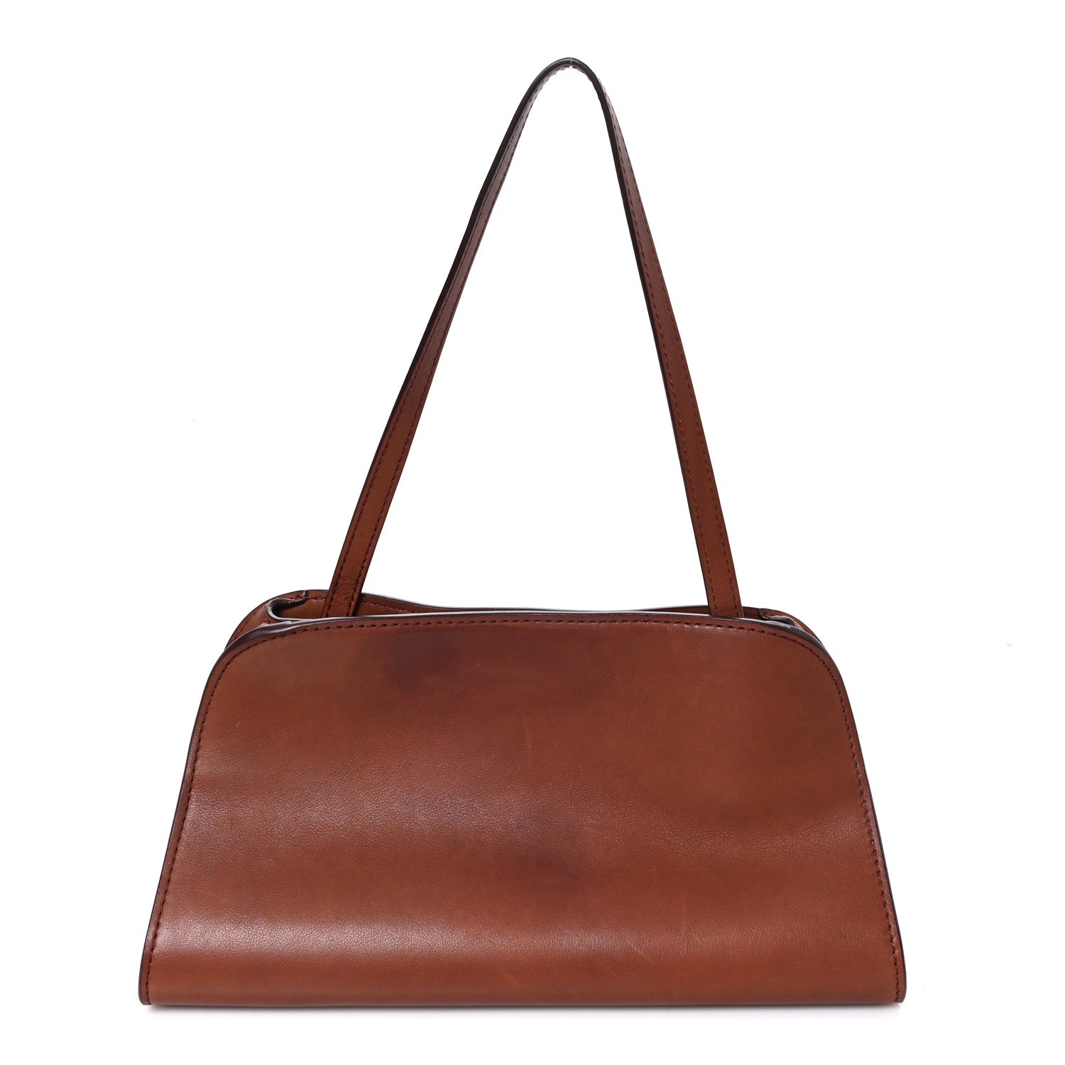 The Row Polished Saddle Calfskin Peggy Clutch New Burgundy 1 of 9
