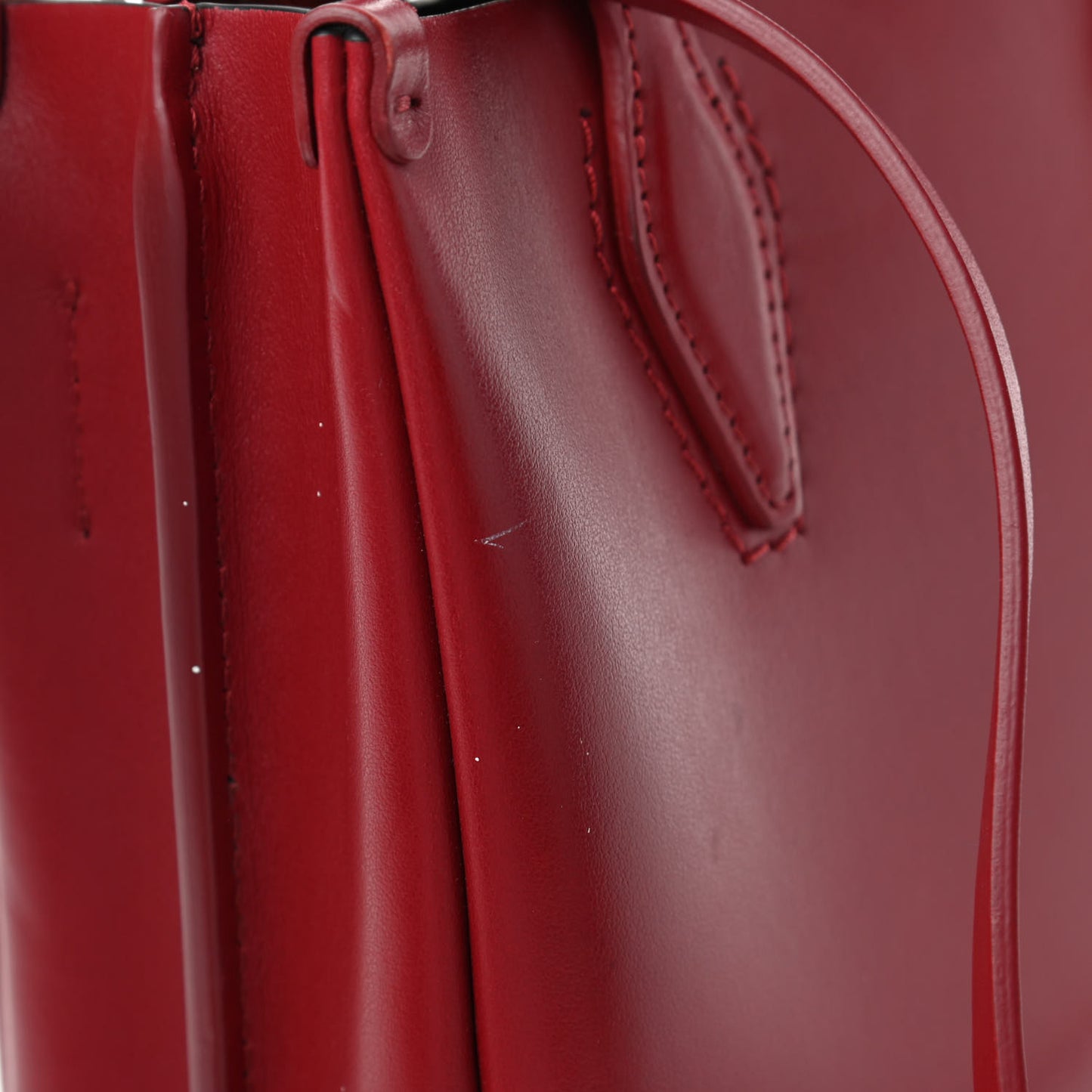 Calfskin Perforated Logo Tote Red