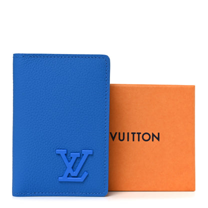 Louis Vuitton Grained Calfskin Aerogram Pocket Organizer Bright Blue 7 of 7