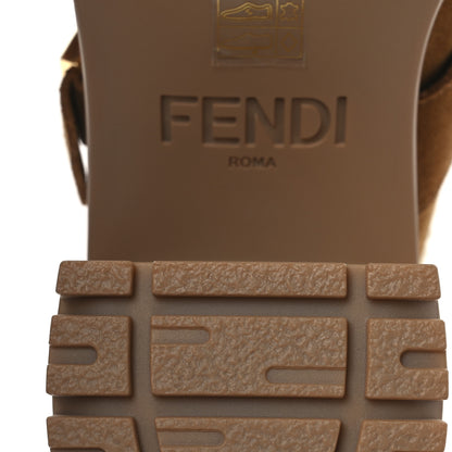 Fendi Suede Shearling Clogs 39 Caramel Latte 8 of 11