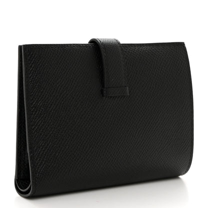 Hermes Epsom Bearn Compact Wallet Black 3 of 8