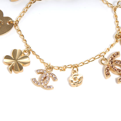 Chanel Crystal Charm Bracelet Gold 3 of 5