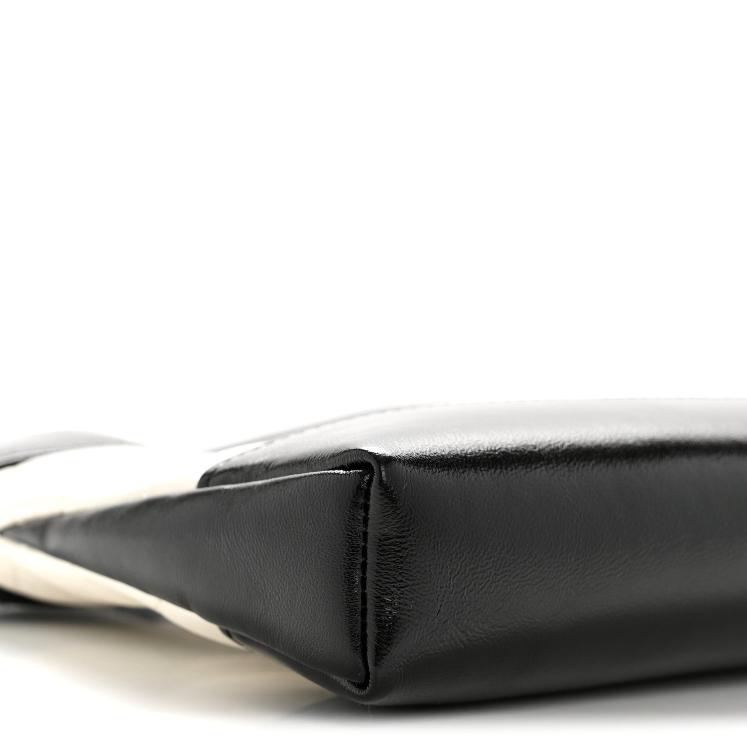 Chanel Shiny Crumpled Calfskin Quilted Nano 31 Shopping Bag White Black 9 of 11