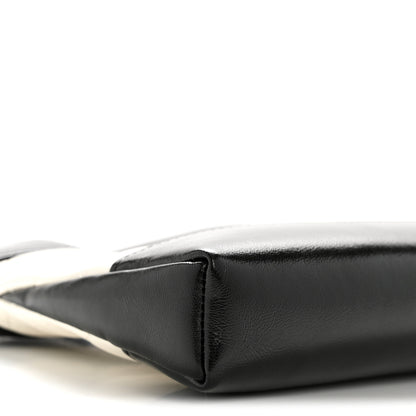 Chanel Shiny Crumpled Calfskin Quilted Nano 31 Shopping Bag White Black 9 of 11