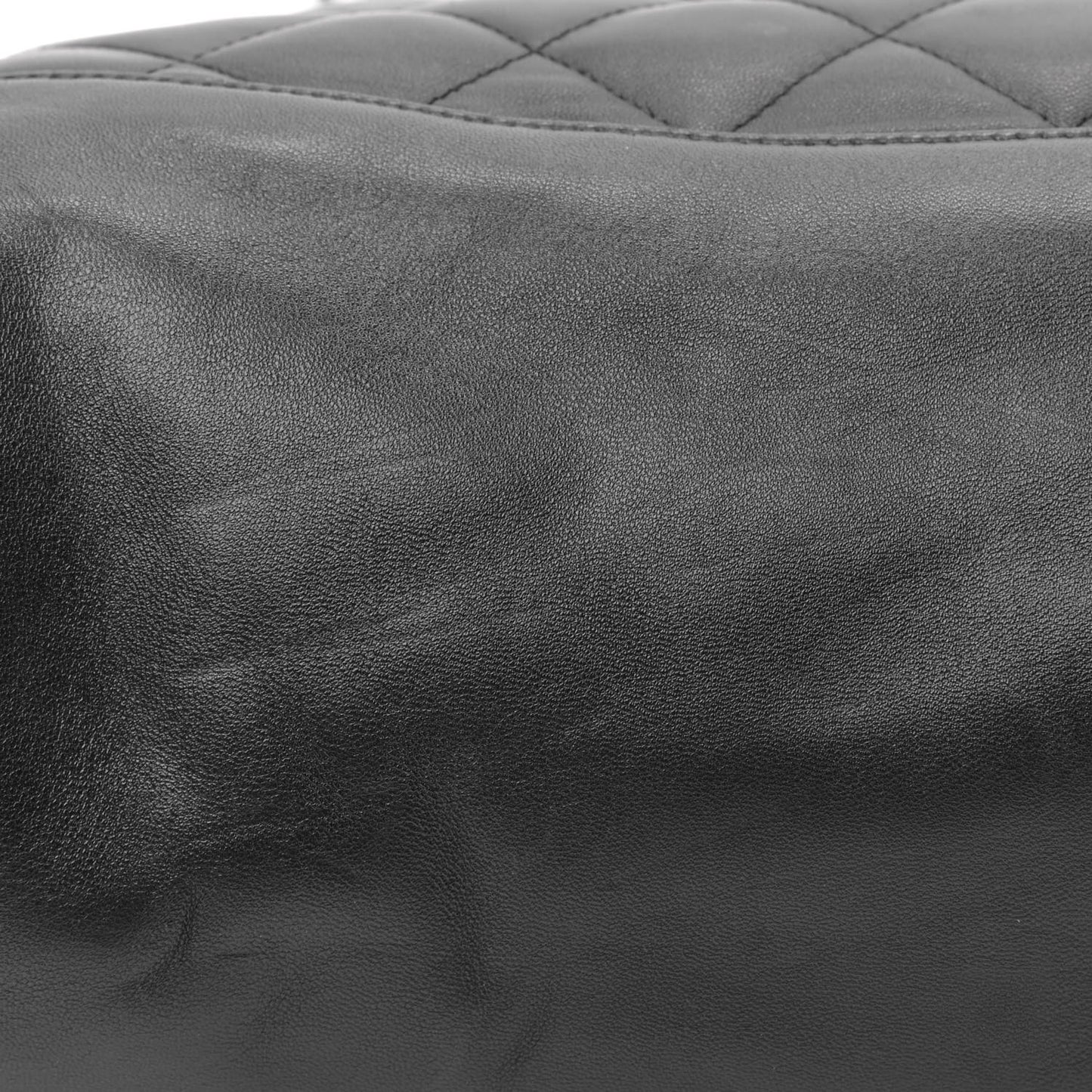 Lambskin Quilted Large 31 Shopping Bag Black