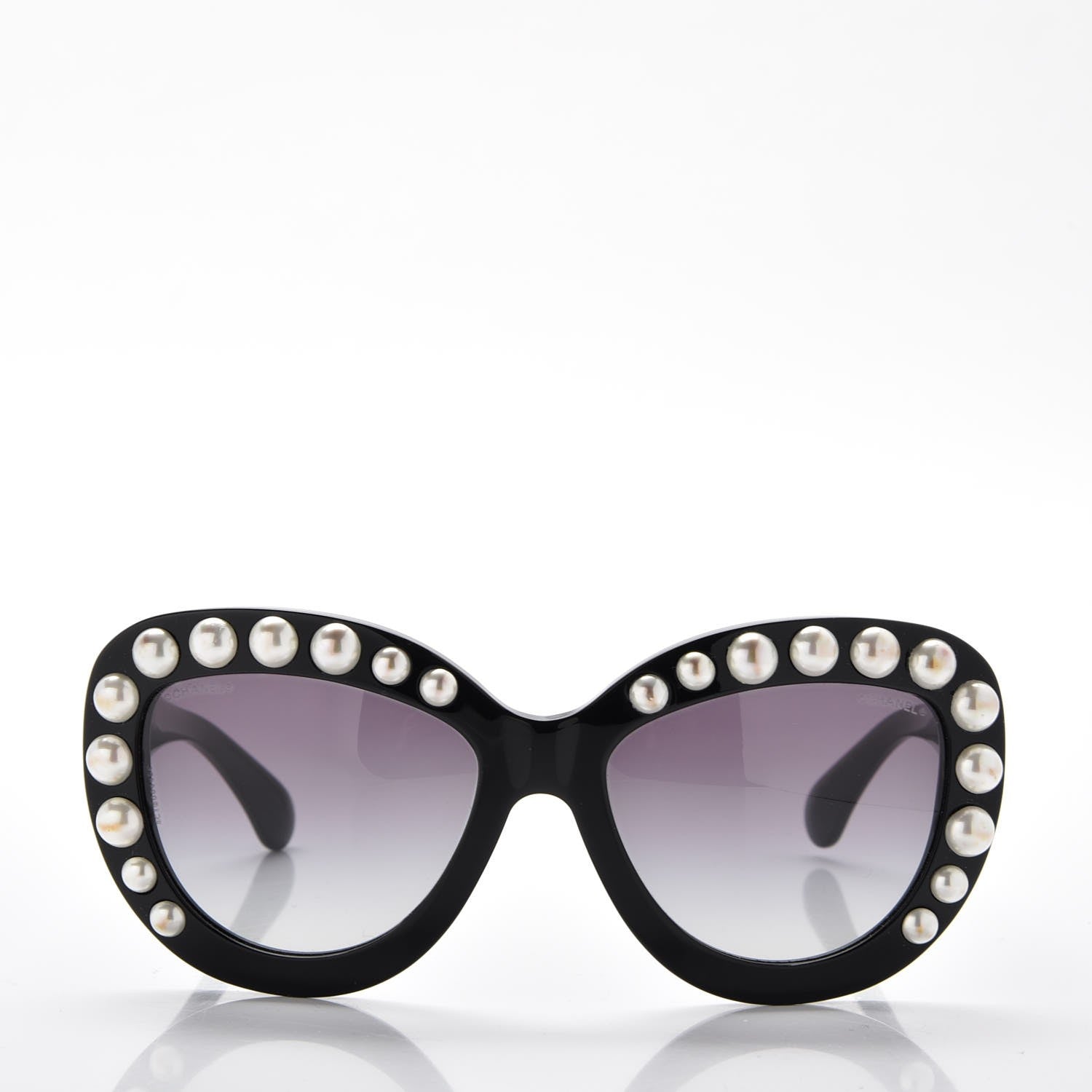Chanel Pearl Cat Eye Sunglasses 71096 Black 4 of 7