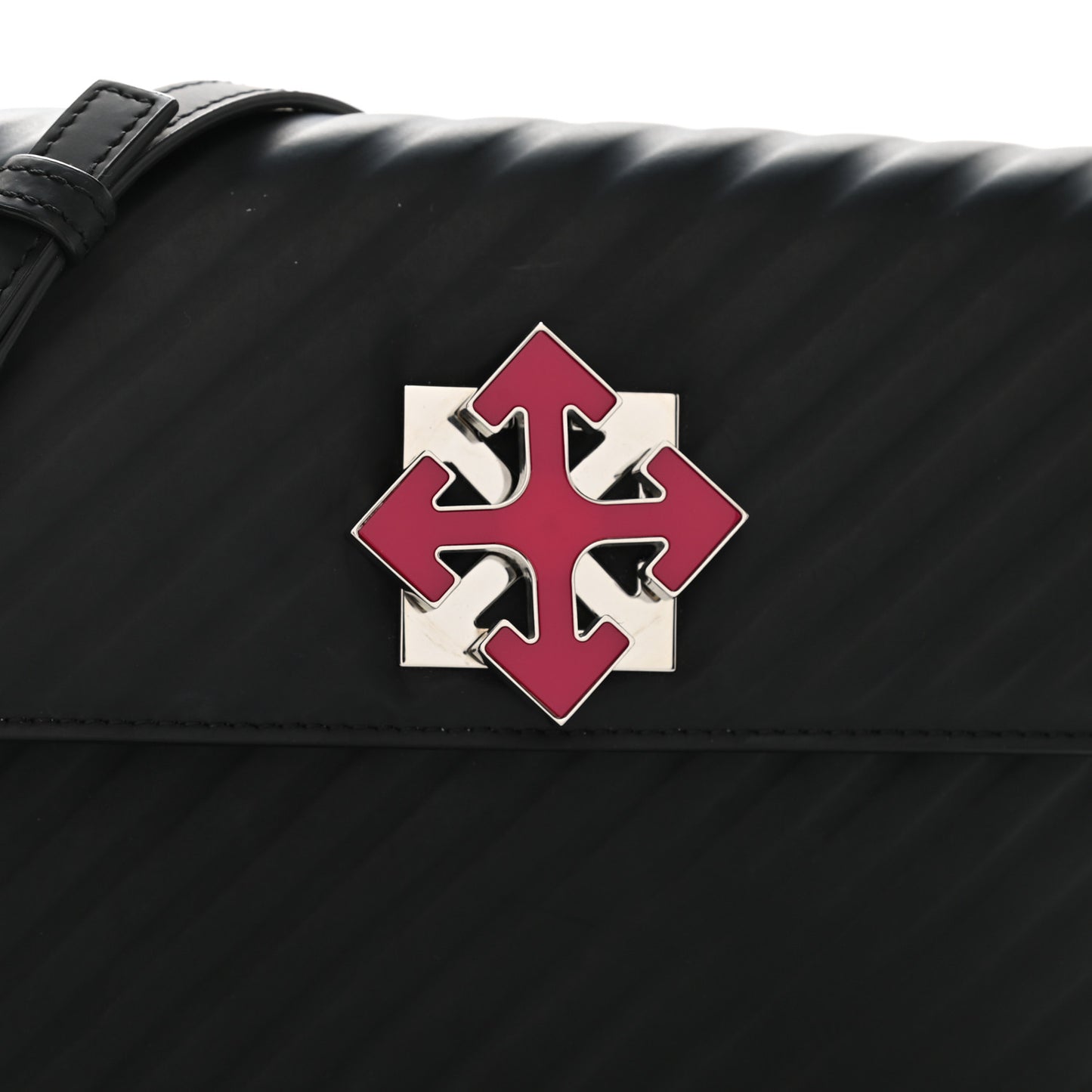 Calfskin Diagonal Quilted Jitney 2.0 Crossbody Bag Black