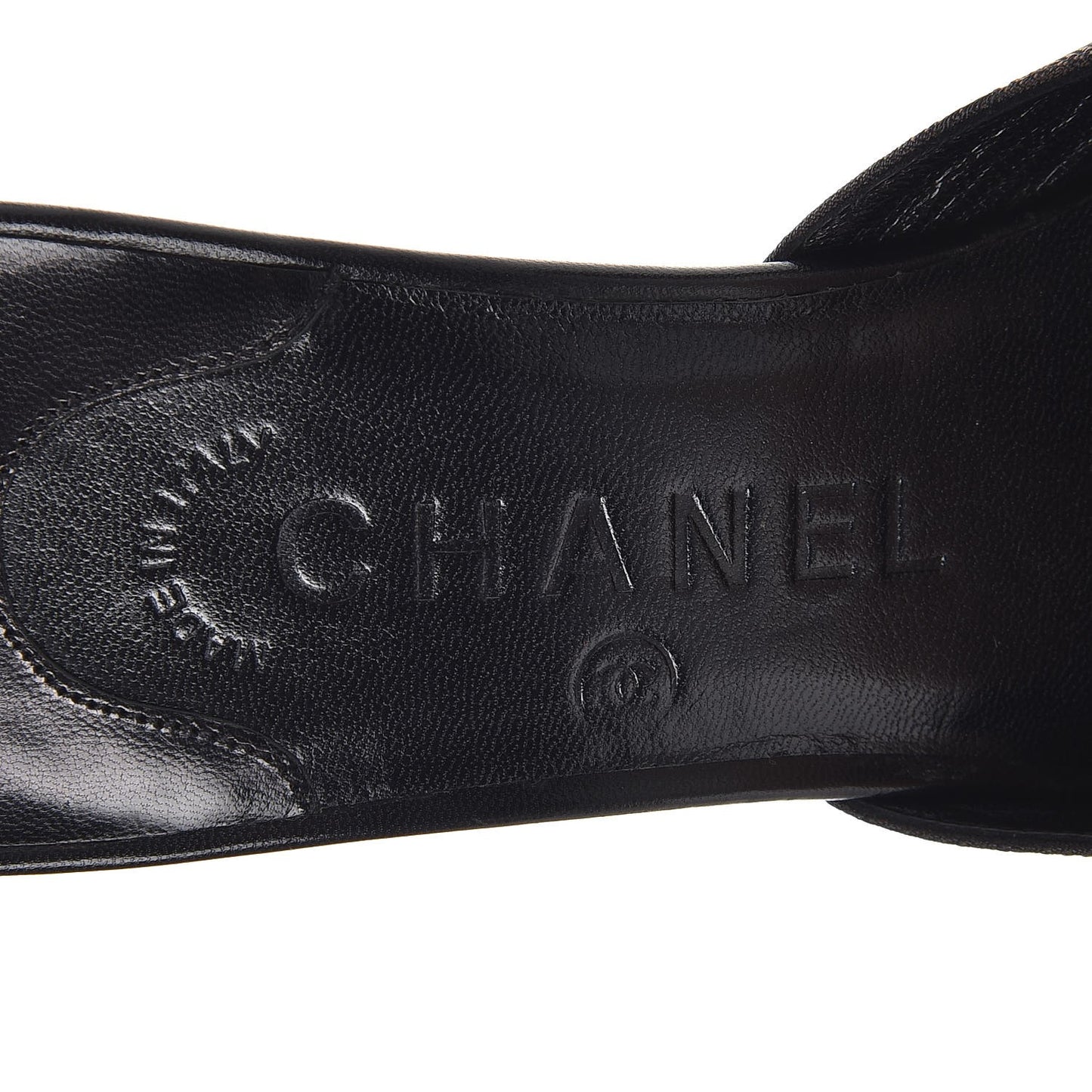 Canvas Calfskin Cap Toe Mules 38 Black Brown