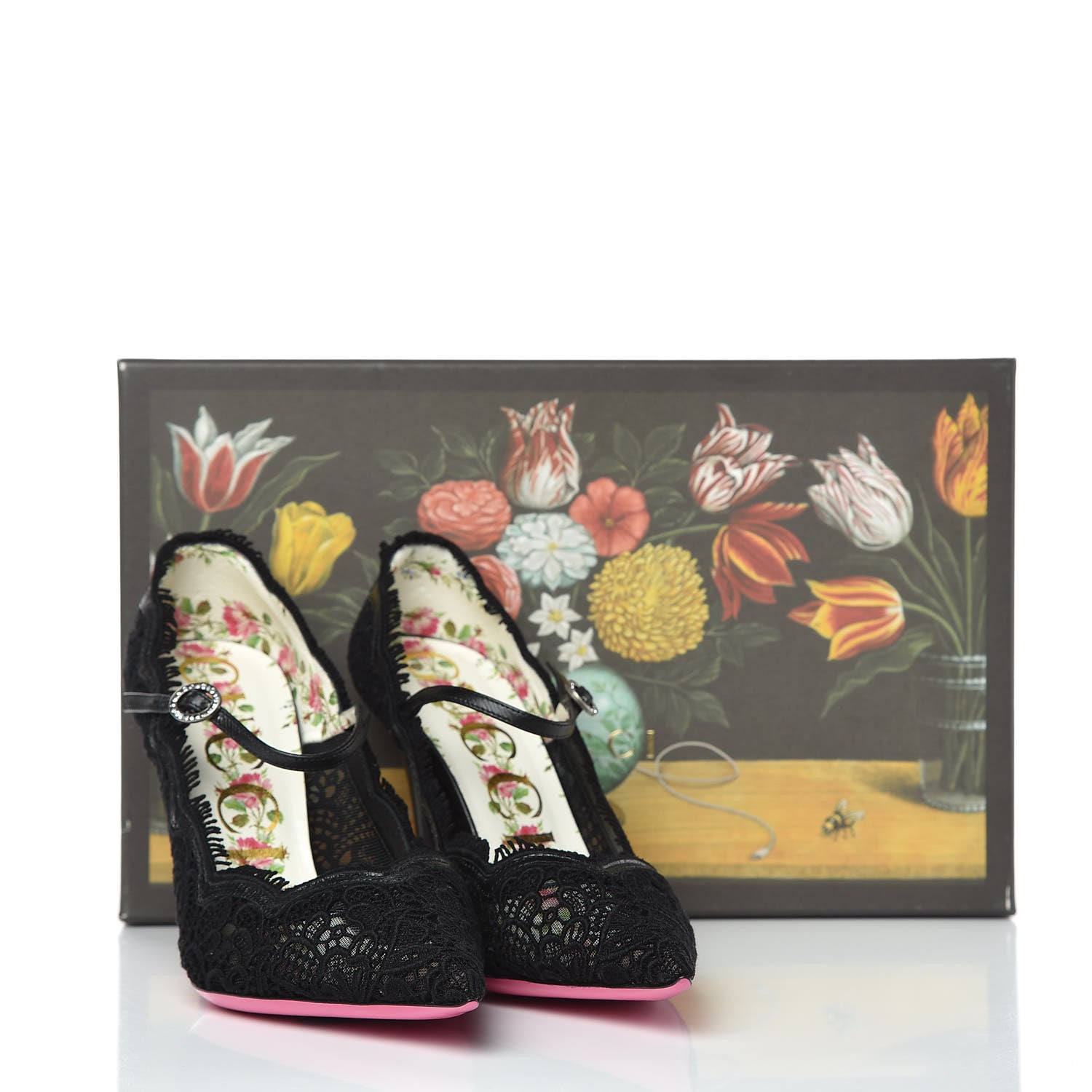 Gucci Lace Pizzo Venice Pumps 37.5 Black 8 of 8