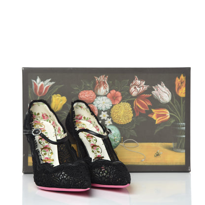 Gucci Lace Pizzo Venice Pumps 37.5 Black 8 of 8