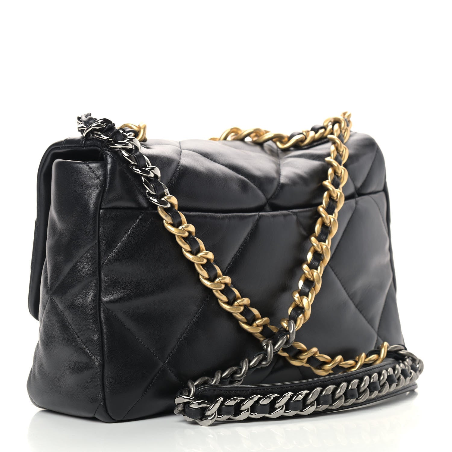 Chanel Lambskin Quilted Large Chanel 19 Flap Black 3 of 10