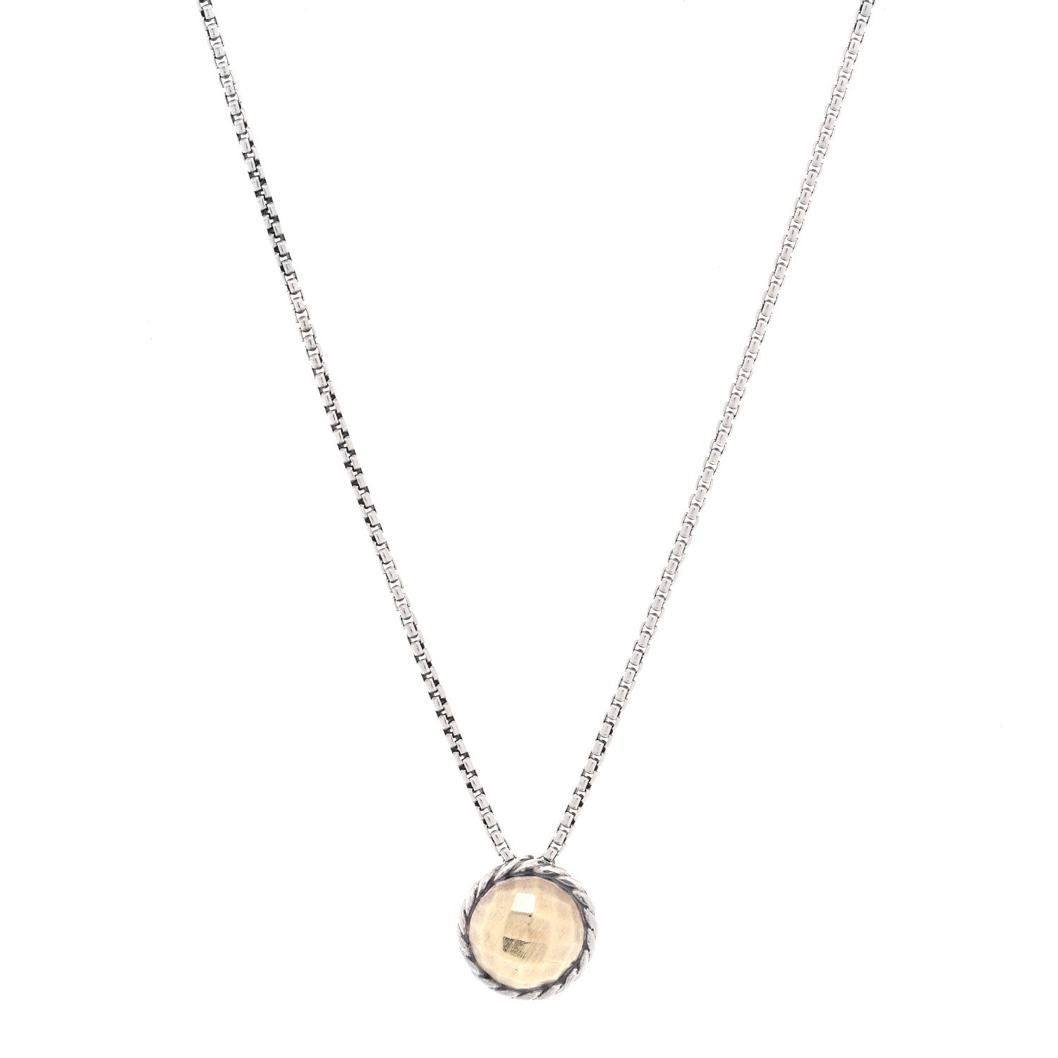 David Yurman Sterling Silver 18K Yellow Gold 8mm Petite Chatelaine Pendant Necklace 1 of 5