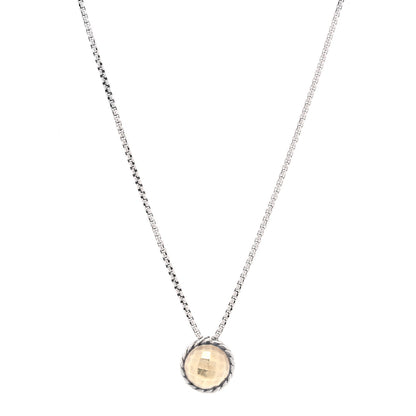 David Yurman Sterling Silver 18K Yellow Gold 8mm Petite Chatelaine Pendant Necklace 1 of 5