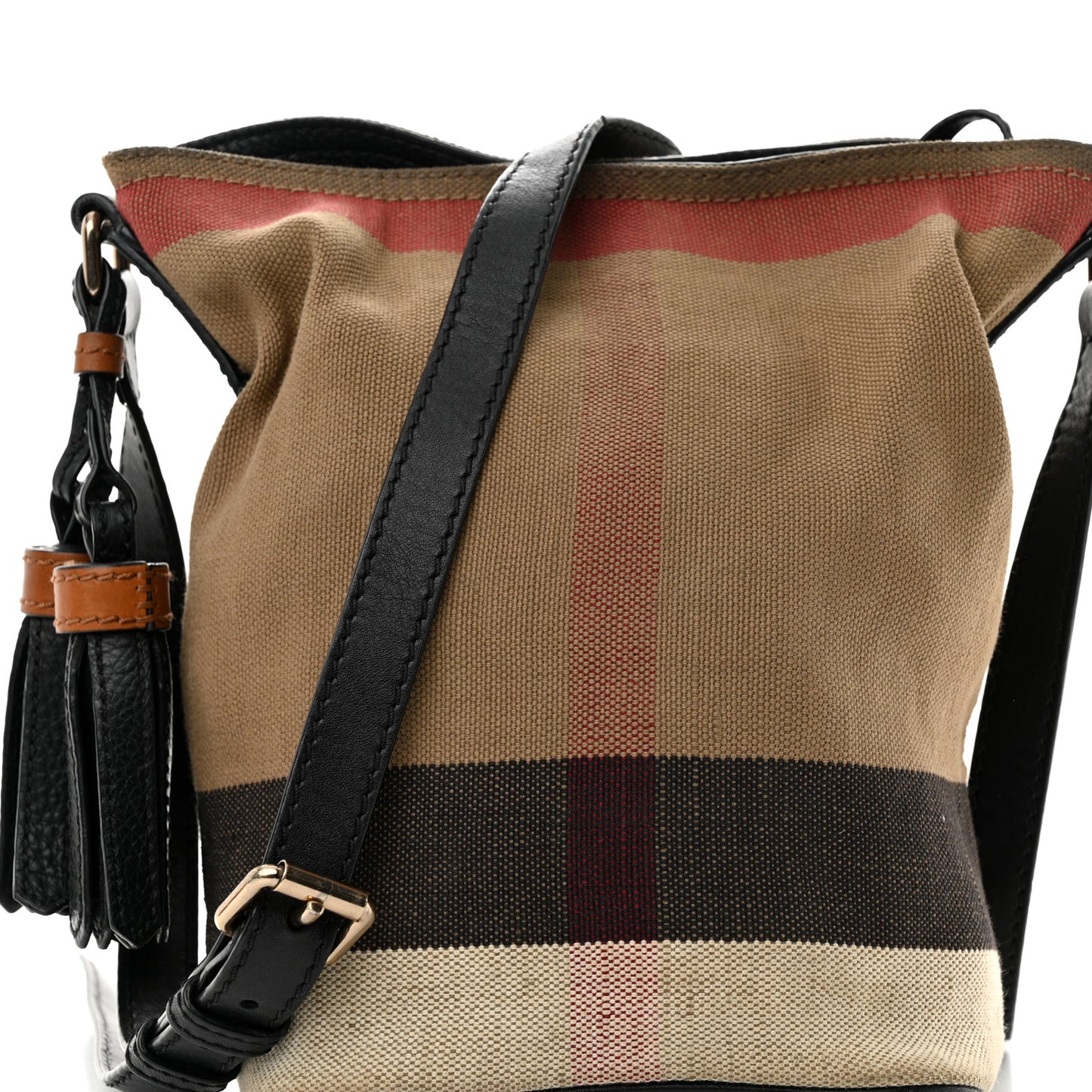 Canvas Mega Check Mini Ashby Tassel Crossbody Black