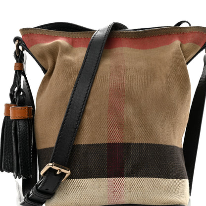 Burberry Canvas Mega Check Mini Ashby Tassel Crossbody Black 8 of 12