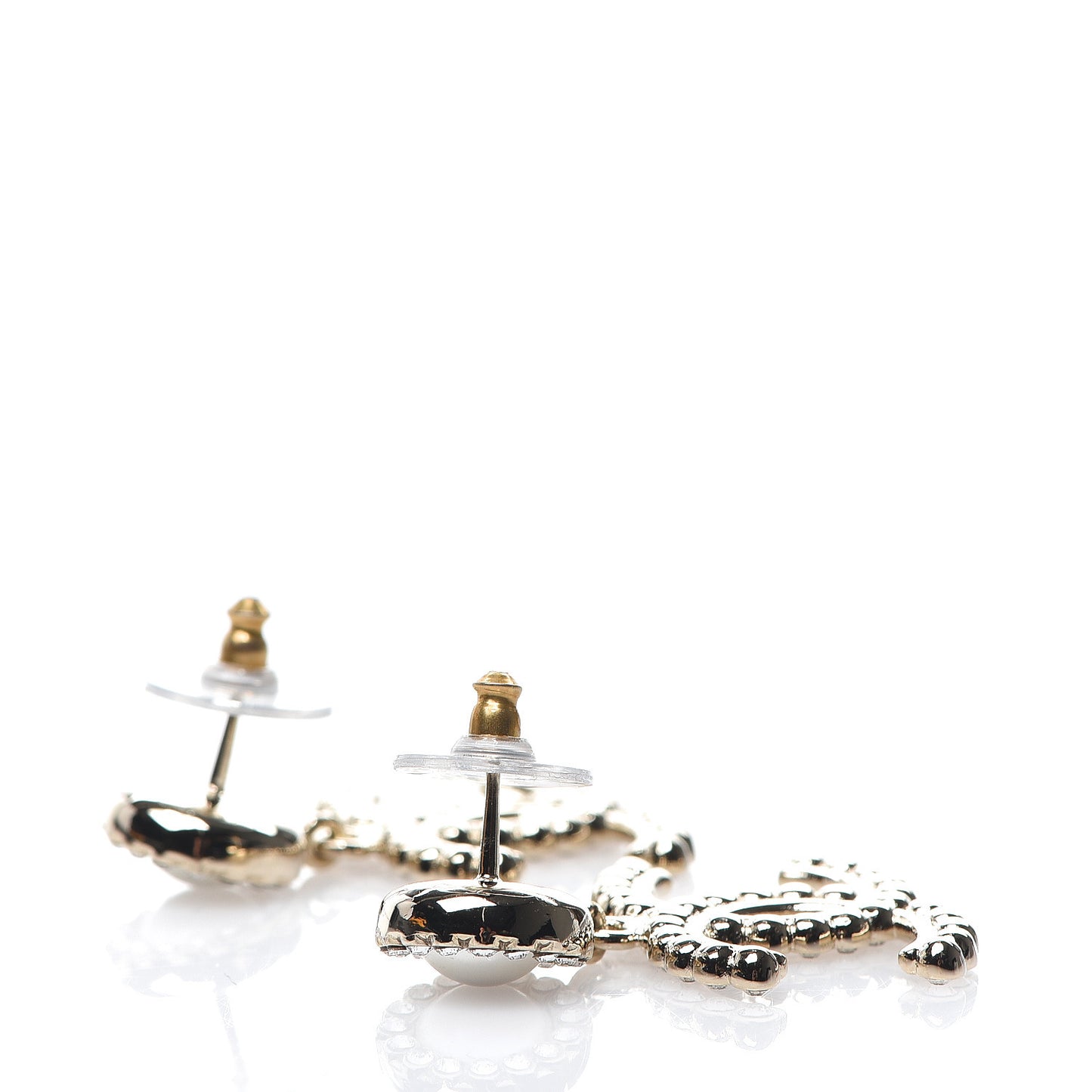 Crystal Pearl Bow-tiful CC Drop Earrings Gold