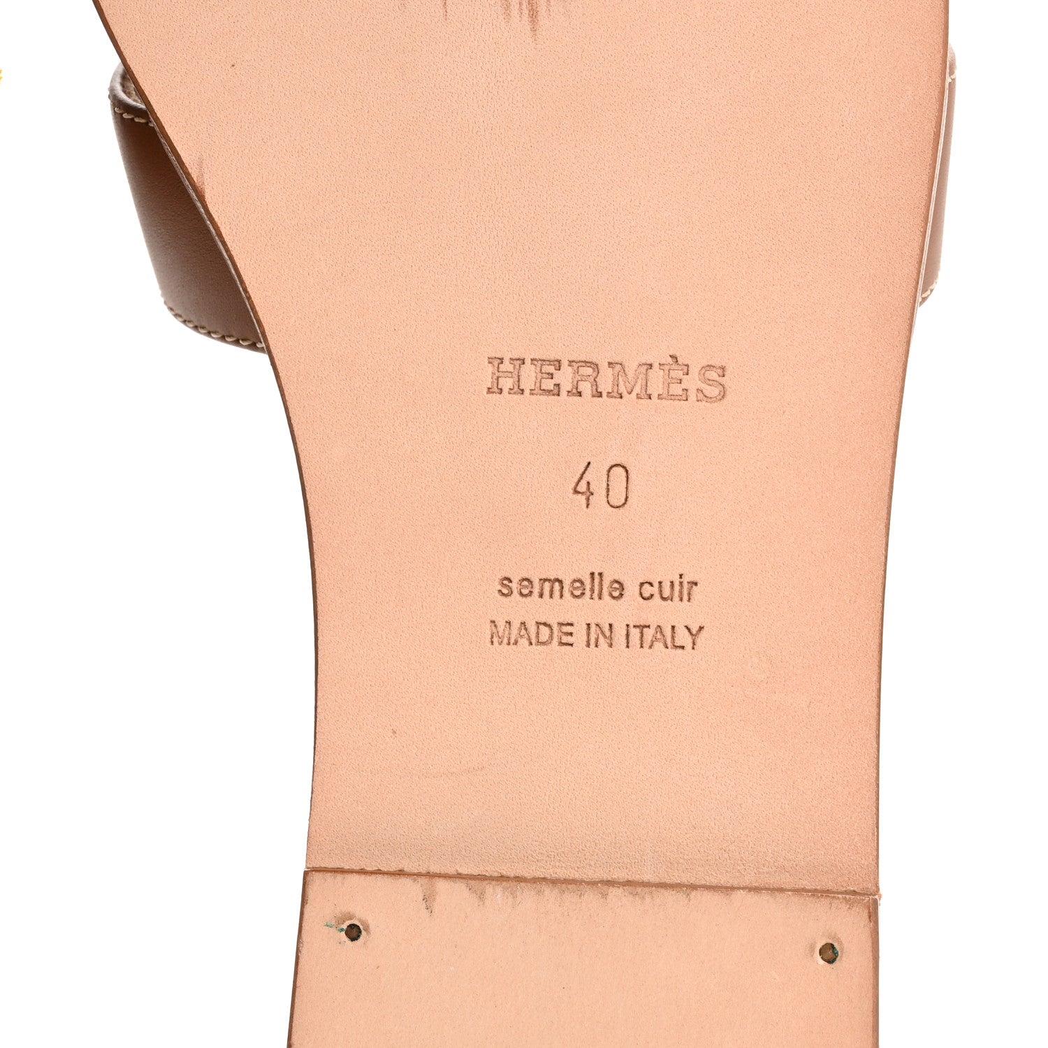 Hermes Box Calfskin Oran Sandals 40 Gold 8 of 10