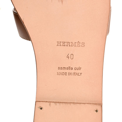 Hermes Box Calfskin Oran Sandals 40 Gold 8 of 10