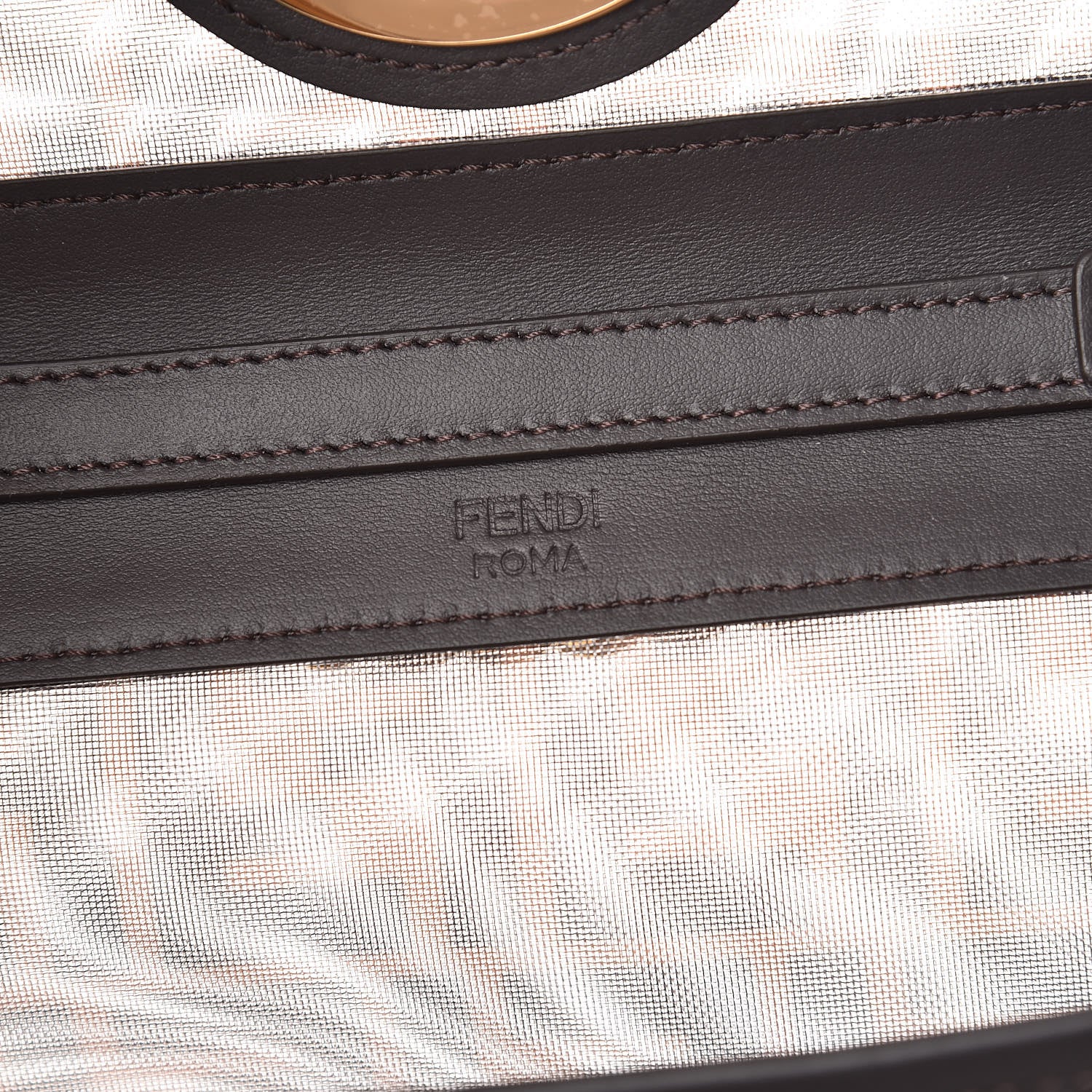 Fendi Mesh Vitello Century F is Fendi FF 1974 Small Kan I Shoulder Bag Marrone Black Ebano 6 of 10