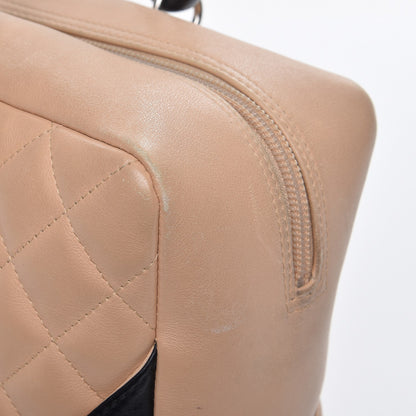 Chanel Calfskin Quilted Large Cambon Bowler Beige Black 10 of 11