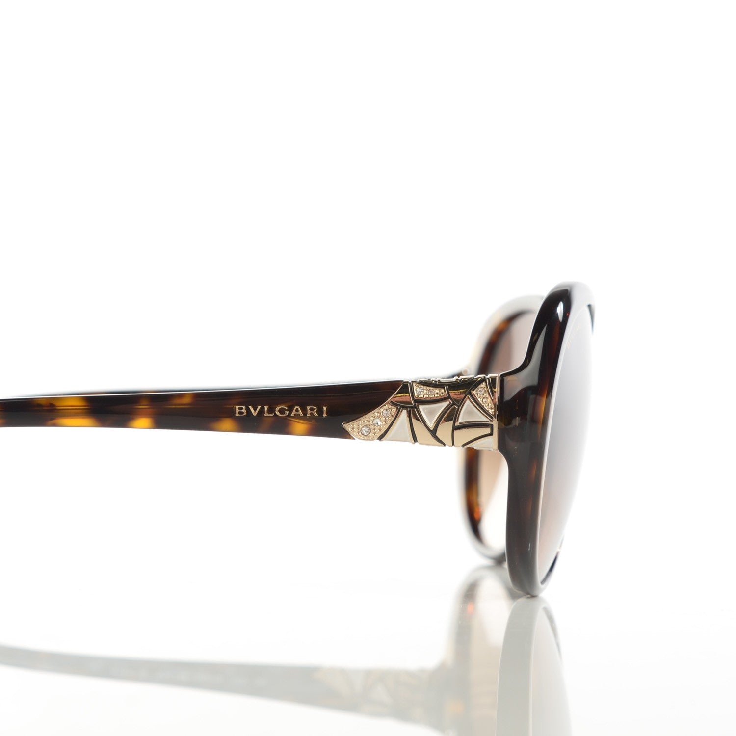 Bulgari Crystal Sunglasses 8154-B Tortoise 3 of 7