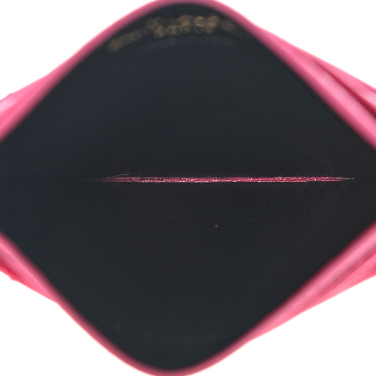 Saint Laurent Grain De Poudre Matelasse Chevron Monogram Credit Card Case Fresh Fuxia 5 of 7
