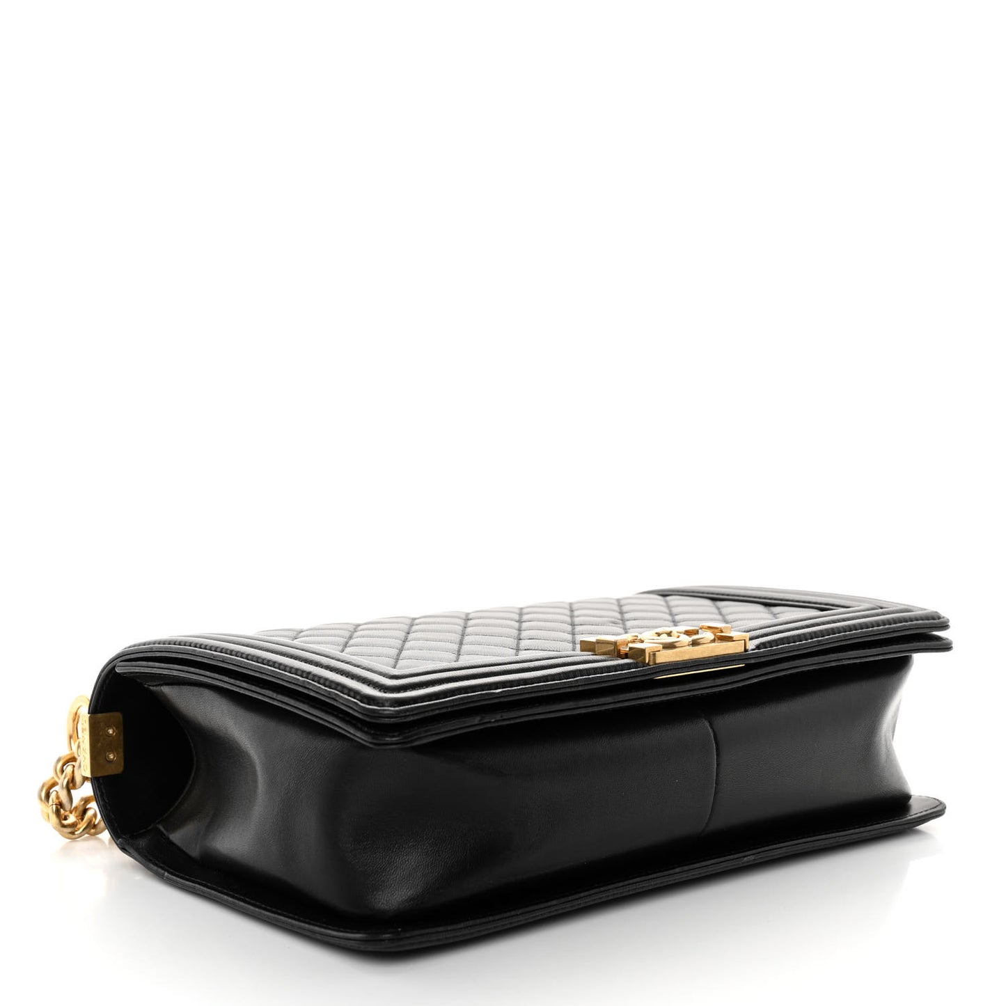 Lambskin Quilted New Medium Boy Flap Black