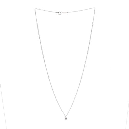 Tiffany Platinum Diamond .12ct Solitaire Pendant Necklace 3 of 6