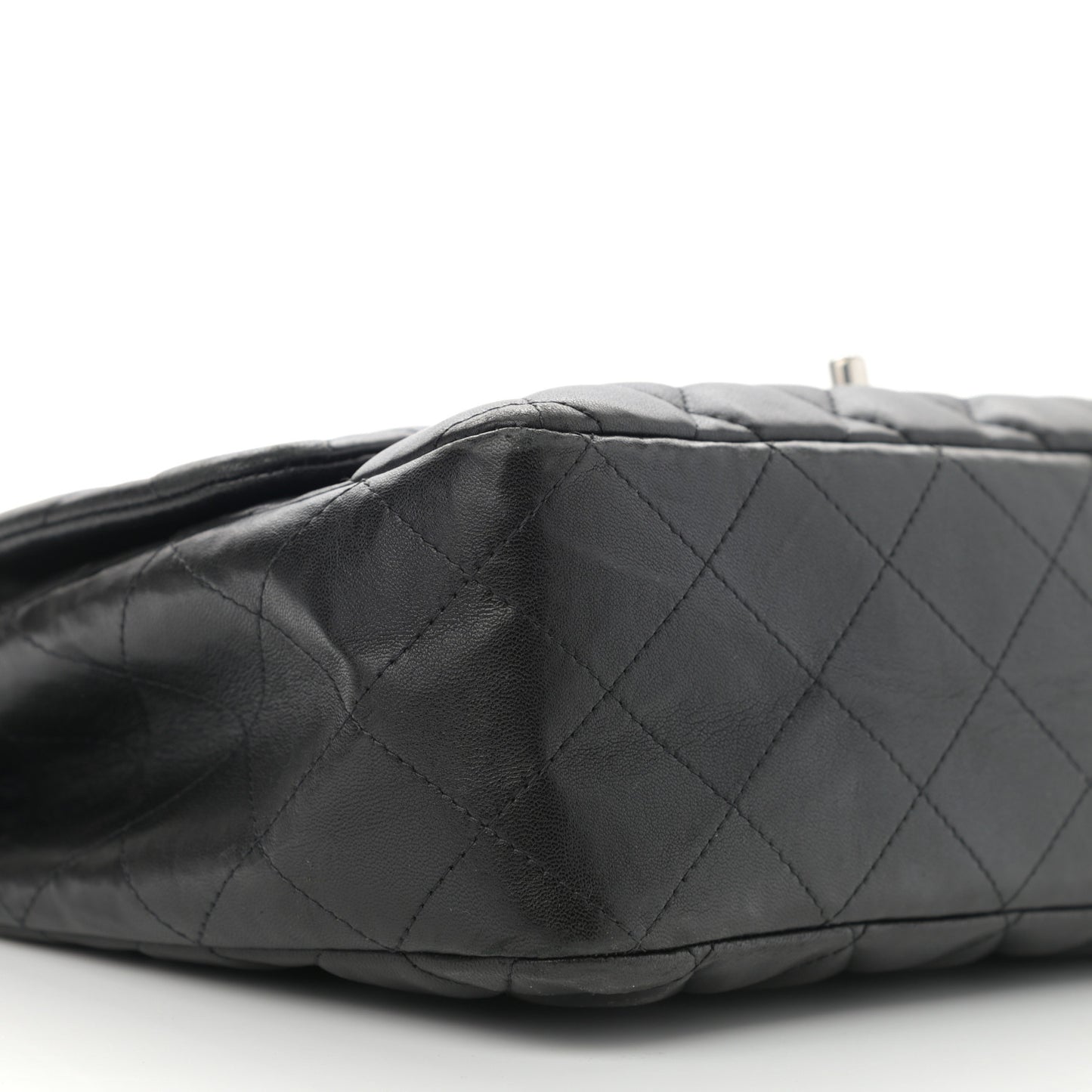 Lambskin Quilted Jumbo Single Flap Black
