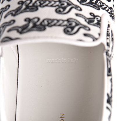Louis Vuitton Canvas Logo Trocadero Slip On Sneakers 8 Black White 9 of 10