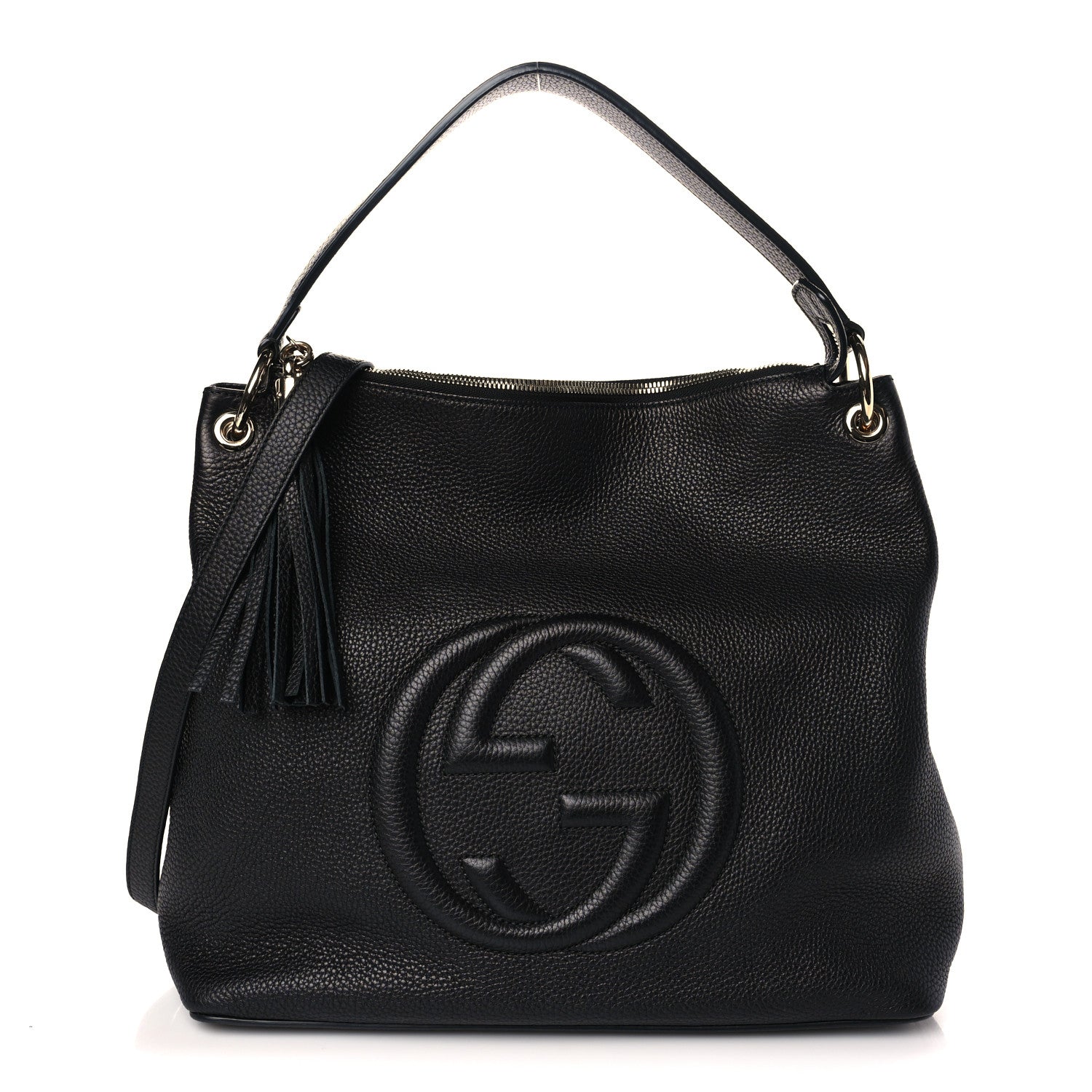 Gucci Pebbled Calfskin Large Soho Hobo Black 1 of 9