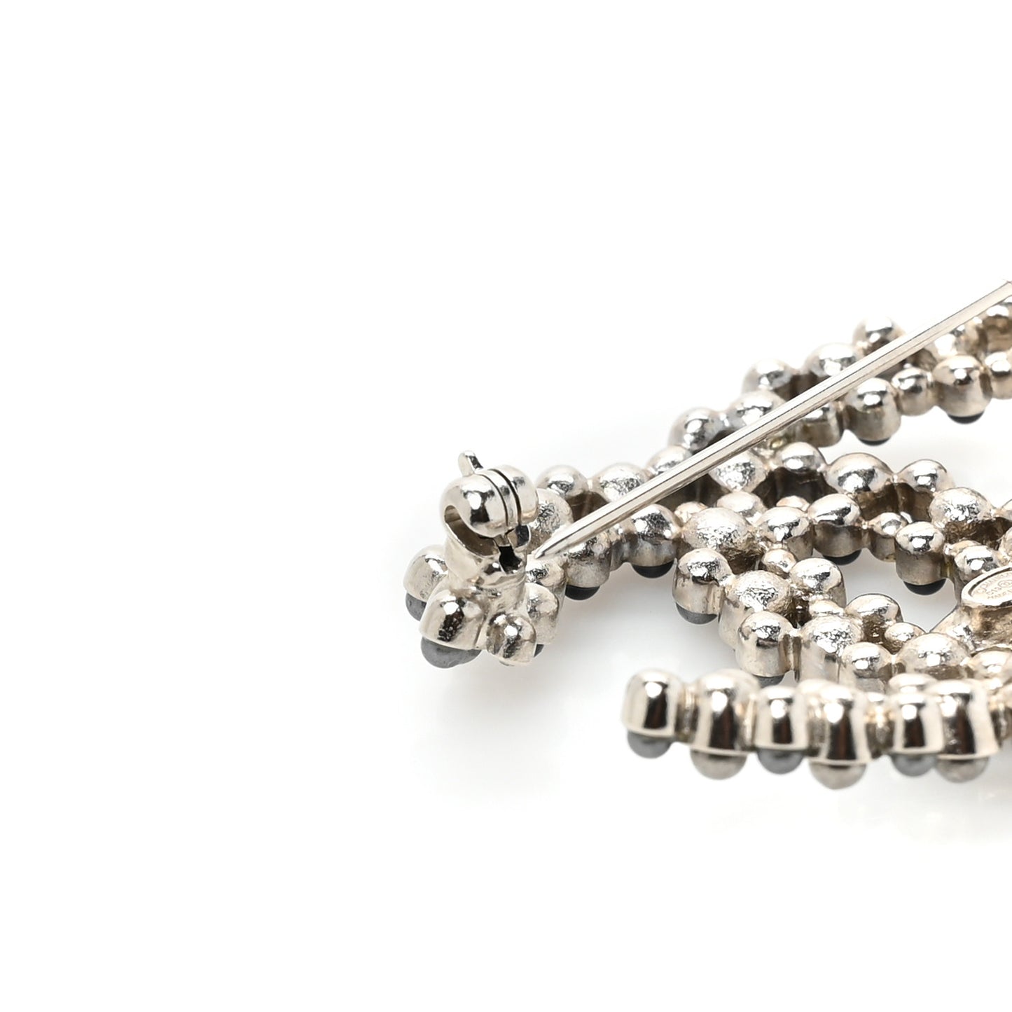 Ruthenium Pearl CC Brooch Dark Grey