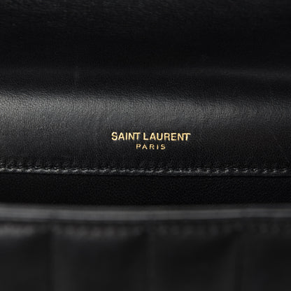 Saint Laurent Lambskin Matelasse Monogram Large Vicky Chain Bag Black 10 of 12