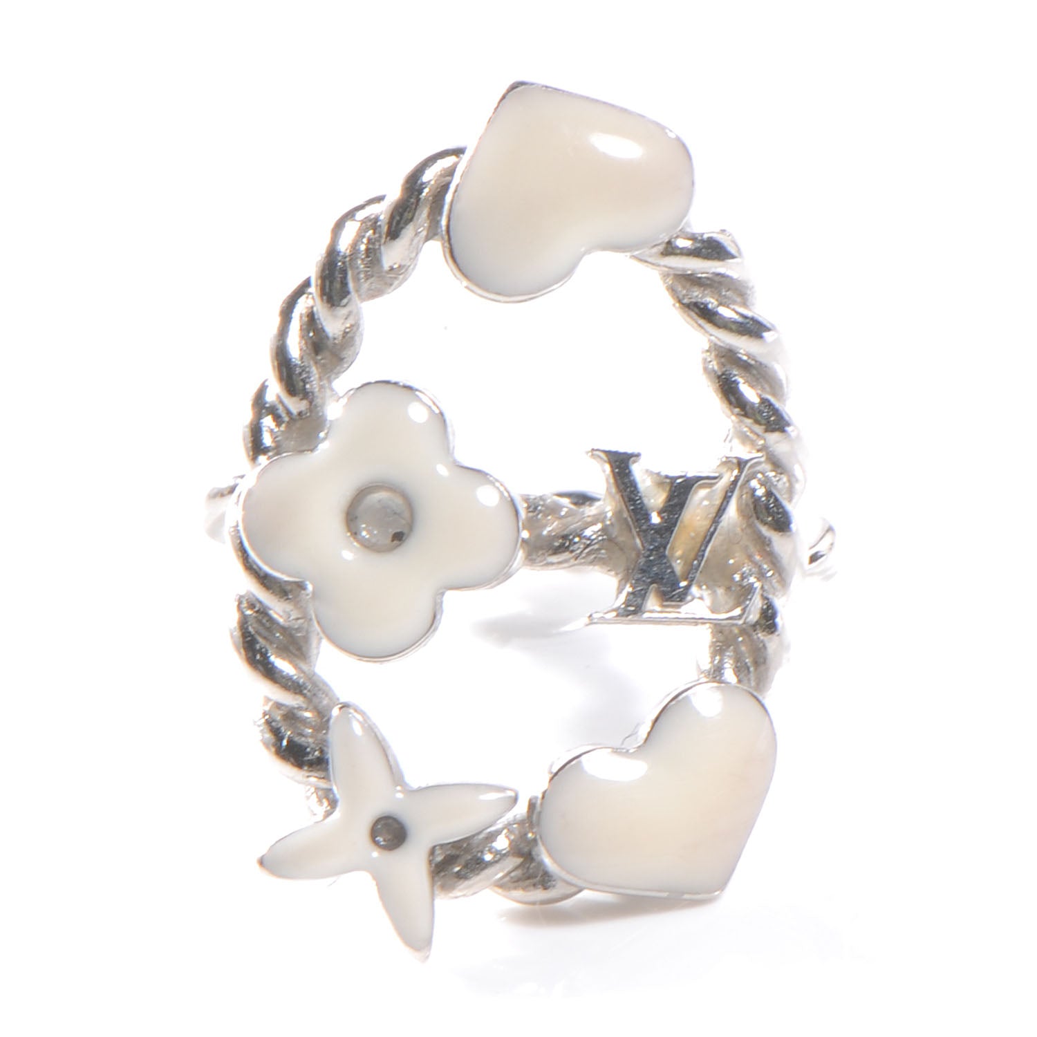 Louis Vuitton Sweet Monogram Coeurs Ring 6.5 White 1 of 5