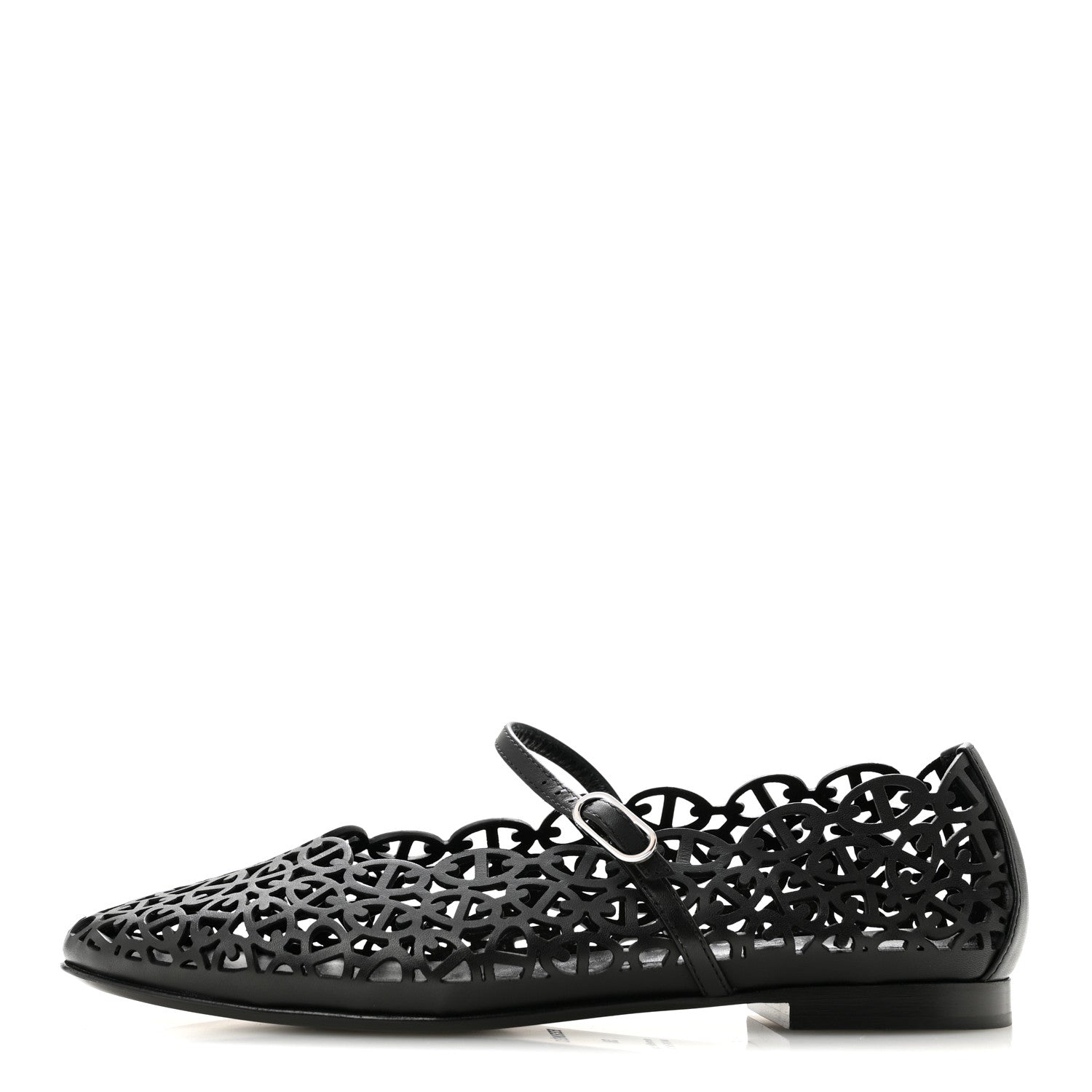 Hermes Calfskin Chaine d'Ancre Meli Ballet Flats 38 Black 1 of 9