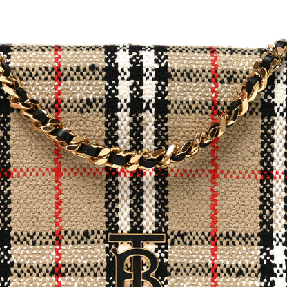 Burberry BURBERRY Calfskin Boucle Check Medium Lola Chain Bag Archive Beige 7 of 9