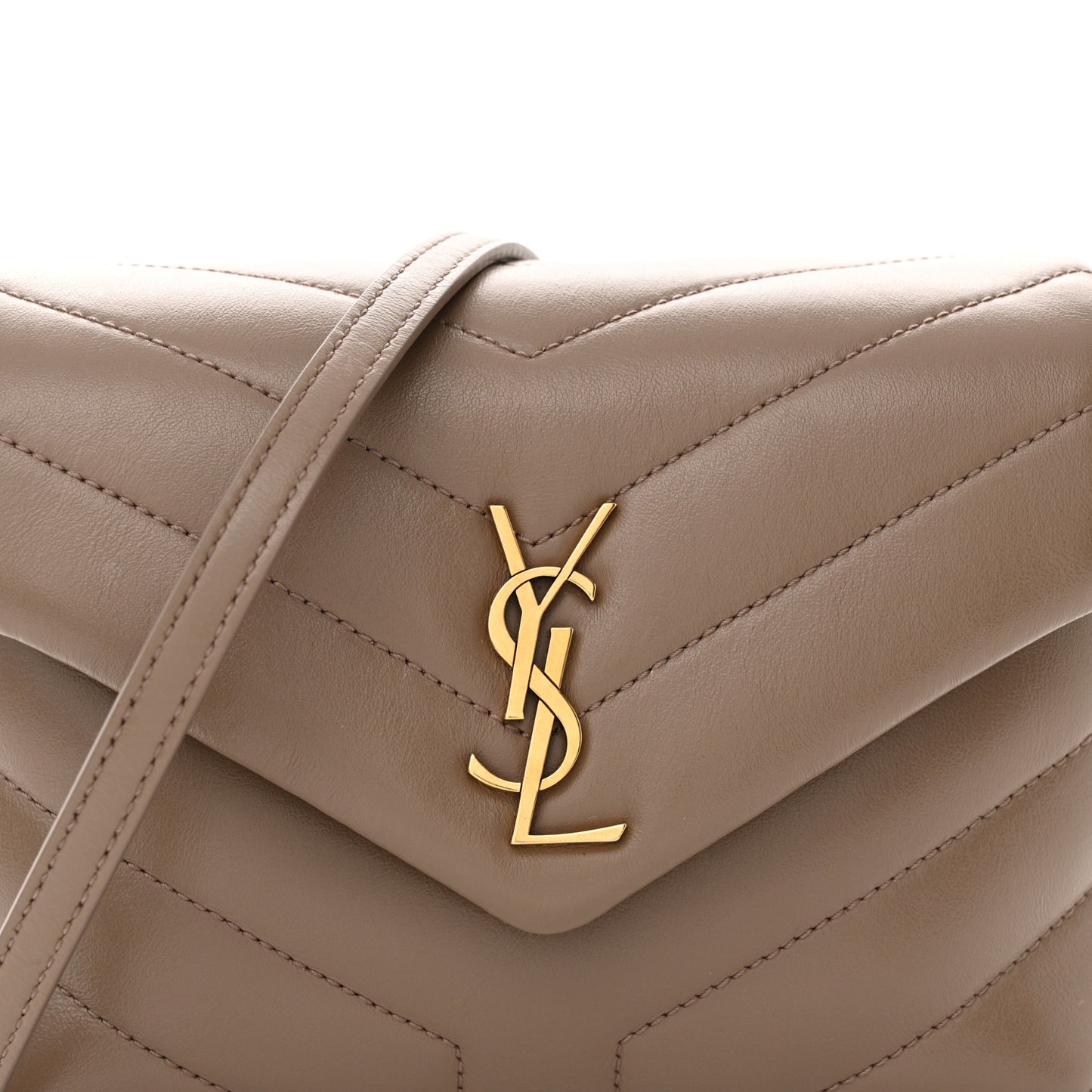 Calfskin Y Quilted Monogram Toy Loulou Crossbody Bag Dark Beige