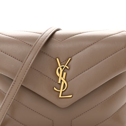 Saint Laurent Calfskin Y Quilted Monogram Toy Loulou Crossbody Bag Dark Beige 8 of 11