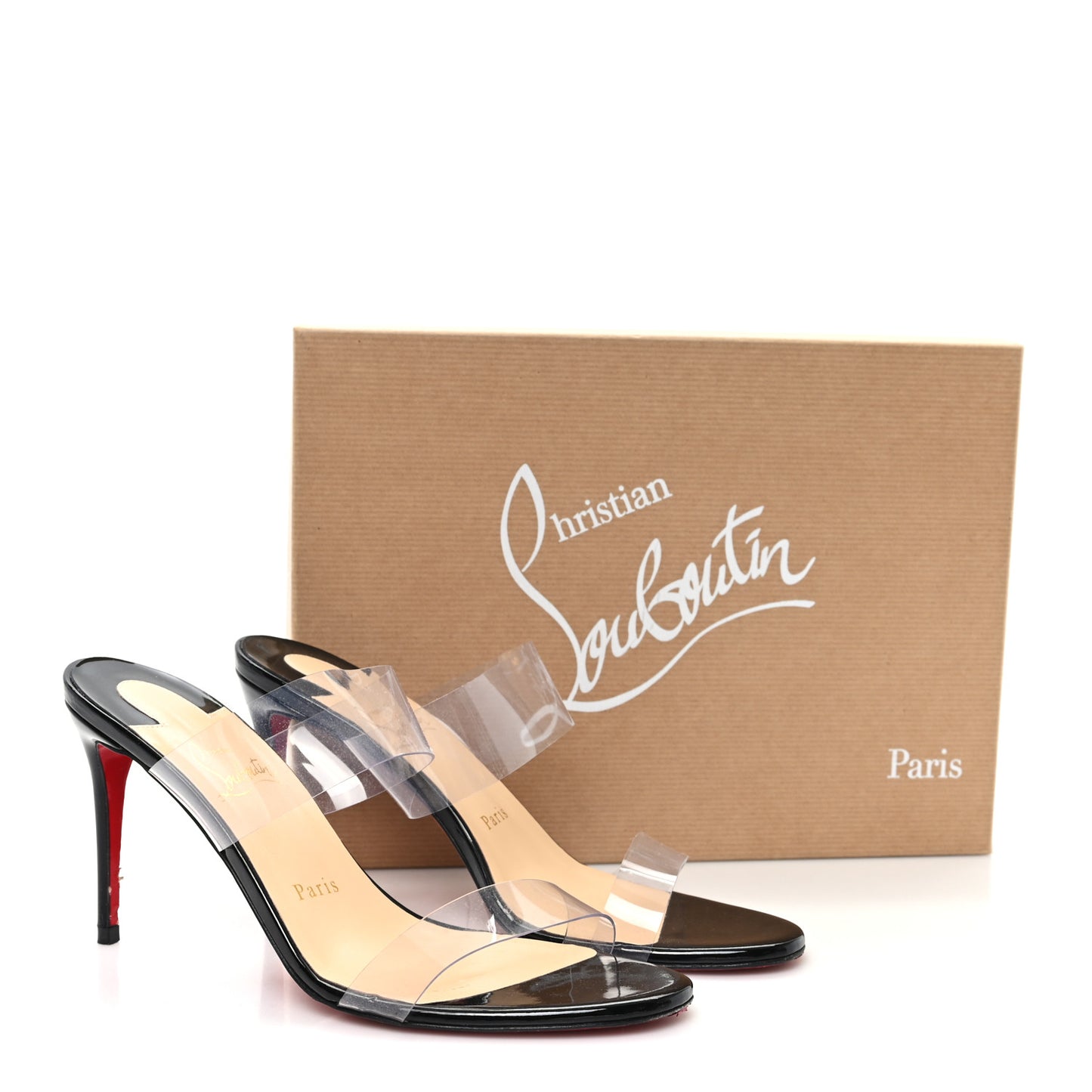 Patent PVC Just Nothing 85 Slide Sandals 38.5 Black
