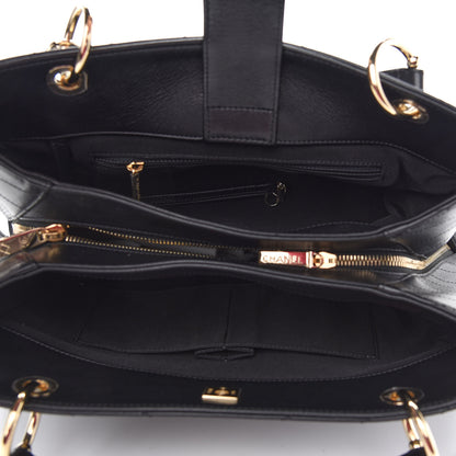 Chanel Calfskin Stitched Large Chevron Chic Shopping Bag Black 5 of 9