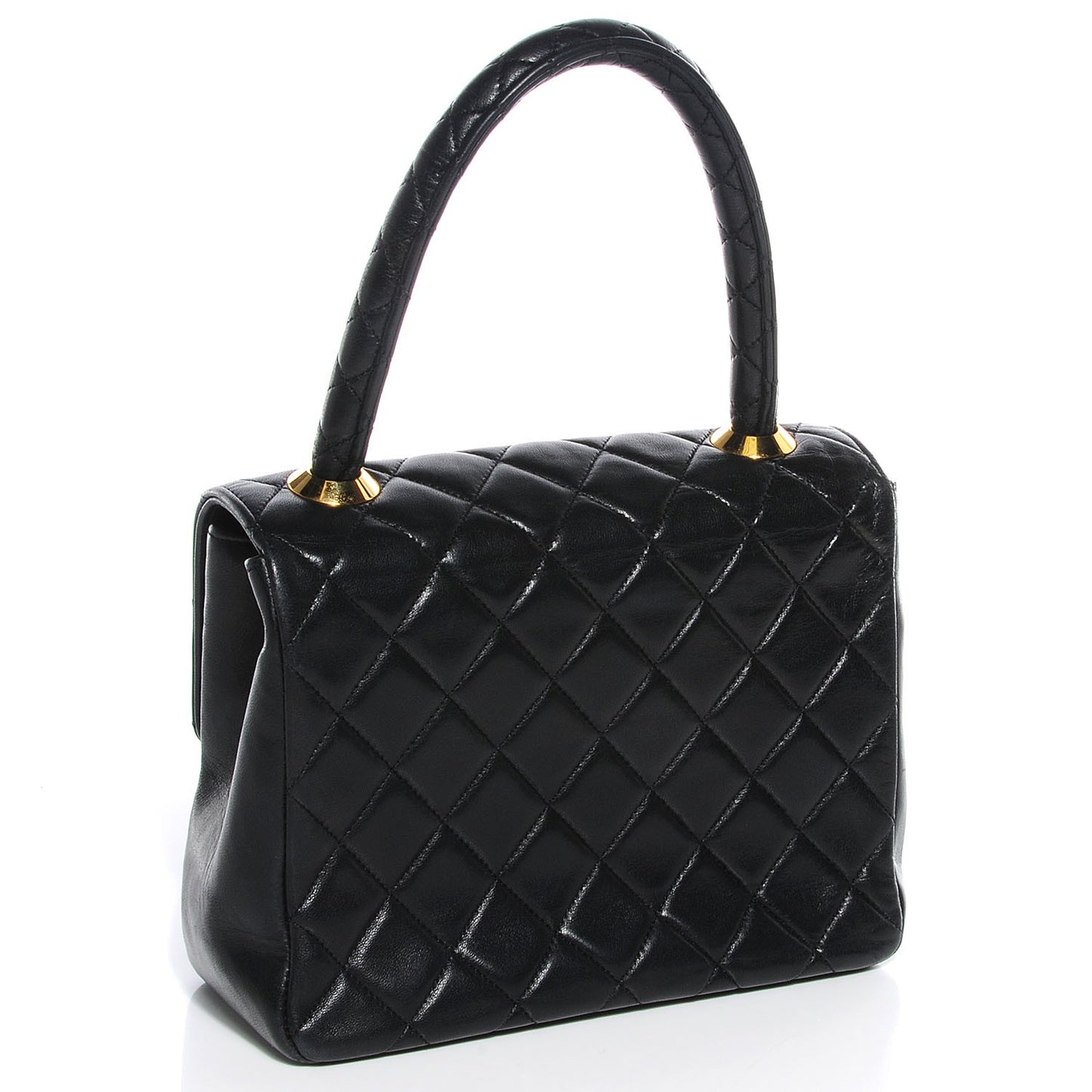 Lambskin Small Kelly Flap Bag Black